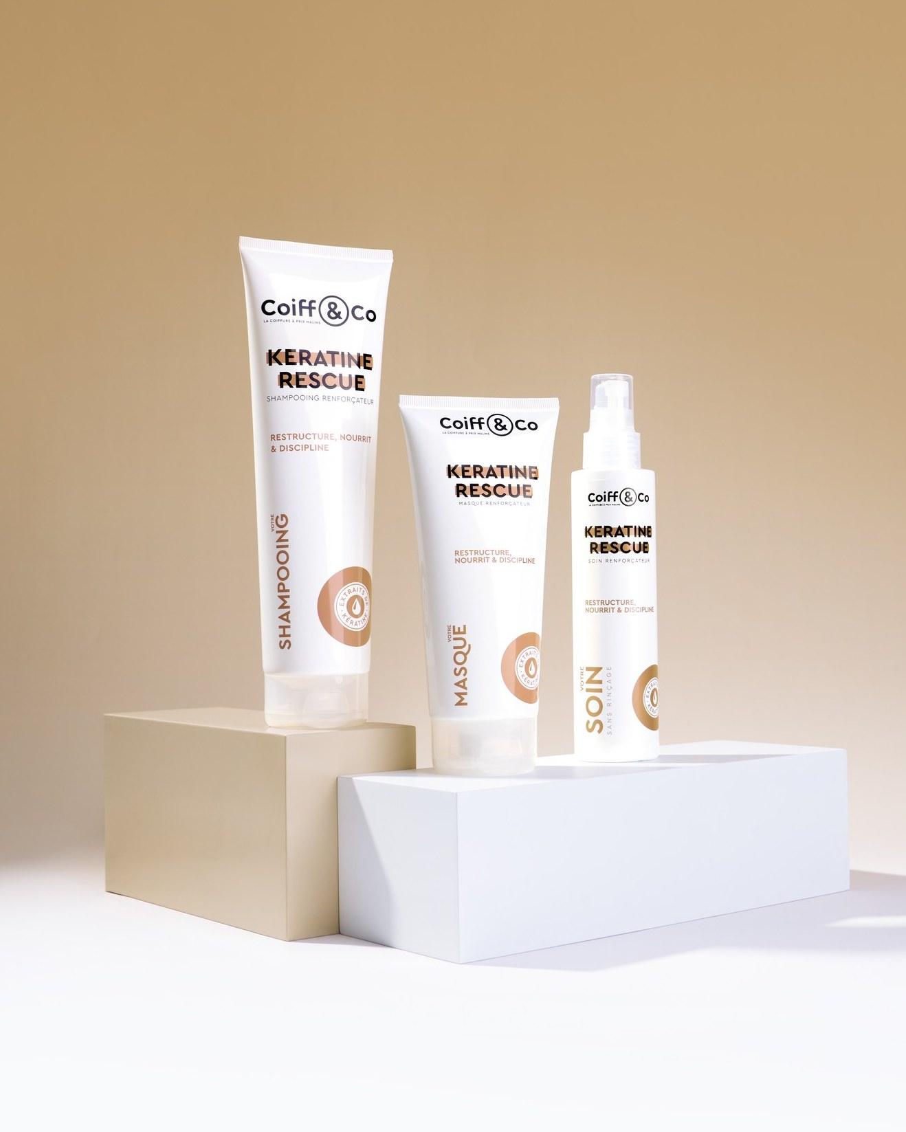 Cheveux abîmés ? On a la solution ! Découvrez Kératine Rescue, notre gamme de soins professionnels pensée pour nourrir, réparer et redonner vie à vos longueurs.

🧴 Shampooing + masque + soin sans rinçage💪 

Enrichis en kératine végétale🌿 Pour des cheveux plus forts, doux et brillants !

📍 Disponible dans tous nos salons