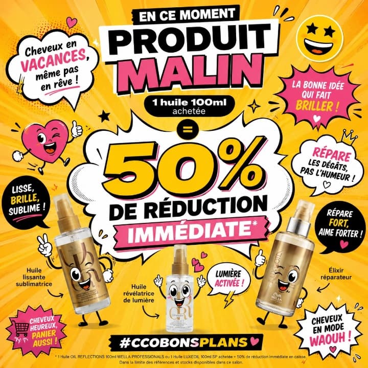Offre huile Wella 🥳 -50% de remise immédiate